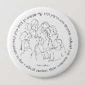 Hebreeuws: Feminisme is de Radicaal... Joodse femi Ronde Button 4,0 Cm (Voorkant)