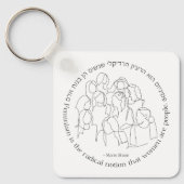 Hebreeuws: Feminisme is de Radicaal... Joodse femi Sleutelhanger (Voorkant)