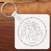 Hebreeuws: Feminisme is de Radicaal... Joodse femi Sleutelhanger (Voorkant)