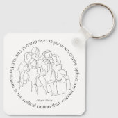 Hebreeuws: Feminisme is de Radicaal... Joodse femi Sleutelhanger (Achterkant)