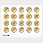 Hebreeuws gelukkig Pasen , gouden metalen glitters Ronde Sticker (Vel)
