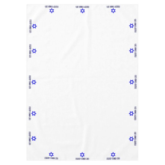 Hebreeuws Happy Passover Star of David (MED) Passo Tafelkleed (Voorkant)