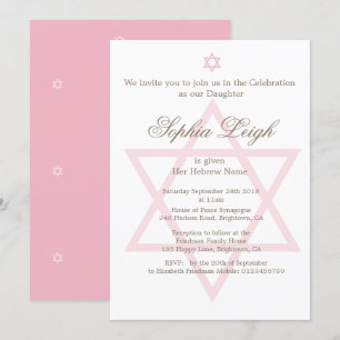 Hebreeuws Jewish Girl Naming Ceremony Kaart