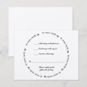 Hebreeuws Joods huwelijk RSVP Ivory Metallic (Voorkant / Achterkant)