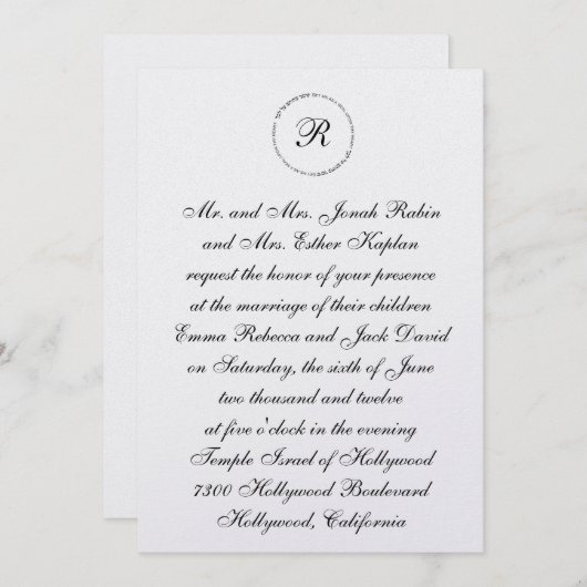 Hebreeuws Joodse bruiloft nodigde me uit als zegel Kaart (Voorkant / Achterkant)