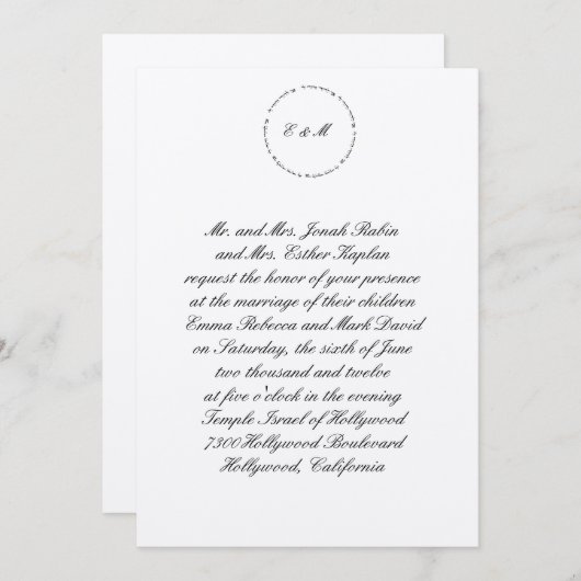 Hebreeuws Joodse bruiloft Uitnodiging Ani L'Dodi C (Voorkant / Achterkant)