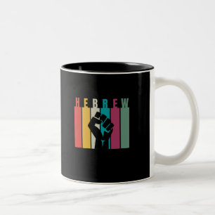 HEBREEUWS Kleurrijk Artistiek Design Tweekleurige Koffiemok