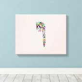 Hebreeuws Letter VAV gemaakt met Gemstenen Canvas Afdruk (Insitu (Houten vloer))
