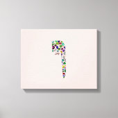 Hebreeuws Letter VAV gemaakt met Gemstenen Canvas Afdruk (Voorkant)