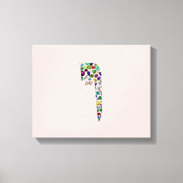 Hebreeuws Letter VAV gemaakt met Gemstenen Canvas Afdruk
