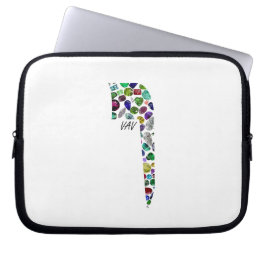Hebreeuws Letter VAV gemaakt met Gemstenen Laptop Sleeve
