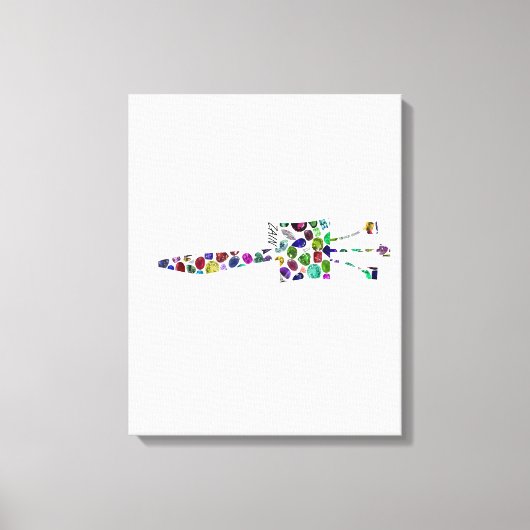 Hebreeuws Letter ZAIN met Gemstenen Canvas Afdruk (Voorkant)
