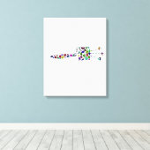 Hebreeuws Letter ZAIN met Gemstenen Canvas Afdruk (Insitu (Houten vloer))