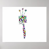 Hebreeuws Letter ZAIN met Gemstenen Poster (Voorkant)