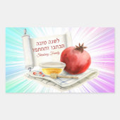 Hebreeuws l'shanah Tovah Joodse Jom Kippur Rechthoekige Sticker (Voorkant)