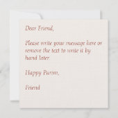 Hebreeuws Megillat Esther Quote Happy Purim (Achterkant)