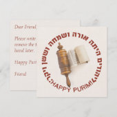 Hebreeuws Megillat Esther Quote Happy Purim (Voorkant / Achterkant)