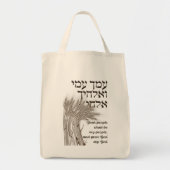 Hebreeuws Megillat Ruth Quote - Boek van Ruth Shav Tote Bag (Voorkant)