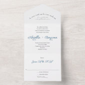 Hebreeuws Mijn geliefde Joodse Alle in één bruilof All In One Uitnodiging (Binnen)