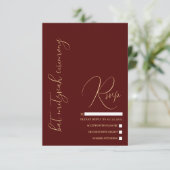Hebreeuws Modern Simple Burgundy Red Bat Mitzvah RSVP Kaartje (Staand voorkant)
