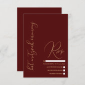 Hebreeuws Modern Simple Burgundy Red Bat Mitzvah RSVP Kaartje (Voorkant / Achterkant)