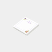 Hebreeuws Monogram CHET Gepersonaliseerde Bloemen Post-it® Notes (Schuin)