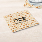 Hebreeuws Pesach Passover Matzah Kartonnen Onderzetters (Schuin)