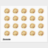 Hebreeuws Purim Gold Seal Luxury Round Sticker (Vel)