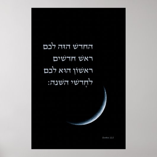 Hebreeuws Rosh Chodesh New Moon Torah Quote Exodus Poster (Voorkant)