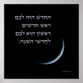 Hebreeuws Rosh Chodesh New Moon Torah Quote Exodus Poster (Voorkant)
