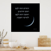 Hebreeuws Rosh Chodesh New Moon Torah Quote Exodus Poster (Keuken)
