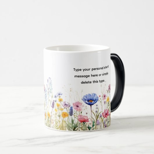  Hebreeuws + Script naam Floral Waterverf Magische Mok (Voorkant rechts)