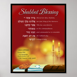 Hebreeuws Shabbat Blessing Poster