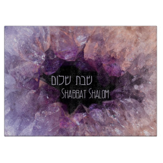 Hebreeuws Shabbat Shalom Faux Amethyst Stone Chall Snijplank