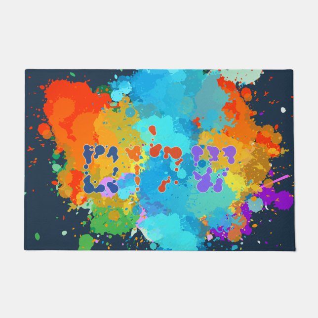 Hebreeuws "Shalom" met de Achtergrond van de Splas Deurmat (Voorkant)