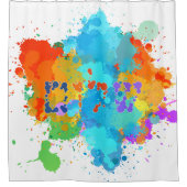 Hebreeuws "Shalom" met de Achtergrond van de Splas Douchegordijn (Voorkant)