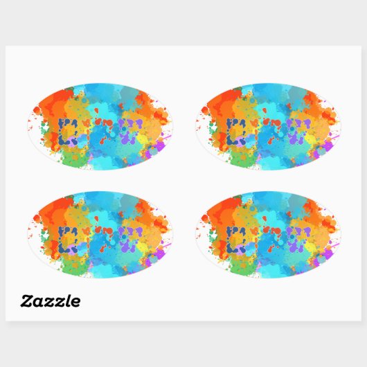 Hebreeuws "Shalom" met de Achtergrond van de Splas Ovale Sticker (Vel)