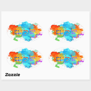 Hebreeuws "Shalom" met de Achtergrond van de Splas Ovale Sticker