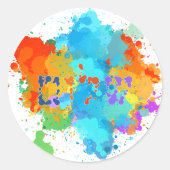 Hebreeuws "Shalom" met de Achtergrond van de Splas Ronde Sticker (Voorkant)