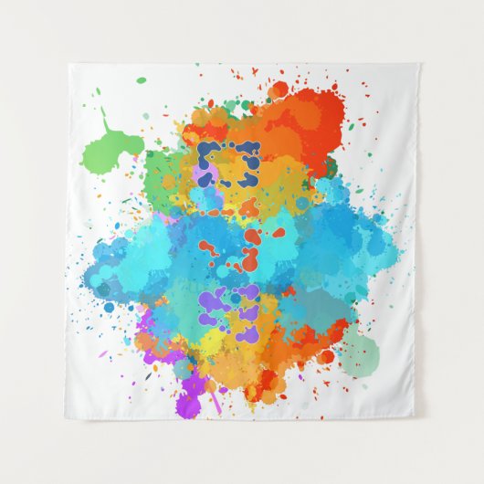 Hebreeuws "Shalom" met de Achtergrond van de Splas Wandkleed (Voorkant (horizontaal))