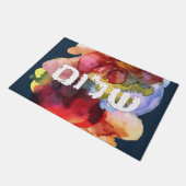 Hebreeuws "Shalom" met Waterverf achtergrond Deurmat (Schuin)