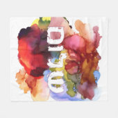 Hebreeuws "Shalom" met Waterverf achtergrond Fleece Deken (Voorkant (Horizontaal))