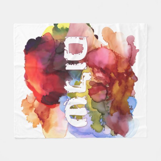 Hebreeuws "Shalom" met Waterverf achtergrond Fleece Deken (Voorkant (Horizontaal))