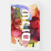 Hebreeuws "Shalom" met Waterverf achtergrond Spandoek (Verticaal)