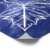 Hebreeuws Shema Baroque Border op Blue Paint Art Poster (Hoek)