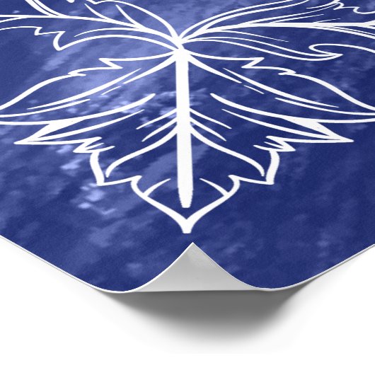 Hebreeuws Shema Baroque Border op Blue Paint Art Poster (Hoek)