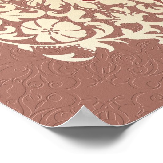 Hebreeuws Shema Cream Damask Roze Canvas Afdrukken Poster (Hoek)