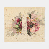 Hebreeuws Shema Israel - Joodse gebedden met bloem Fleece Deken (Voorkant (Horizontaal))