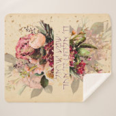 Hebreeuws Shema Israel - Joodse gebedden met bloem Sherpa Deken (Voorkant (horizontaal))