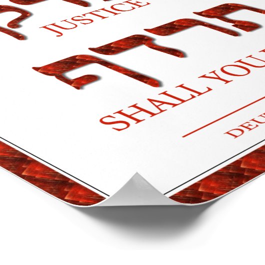 Hebreeuws Tzedek Justice Giclée Poster (Hoek)